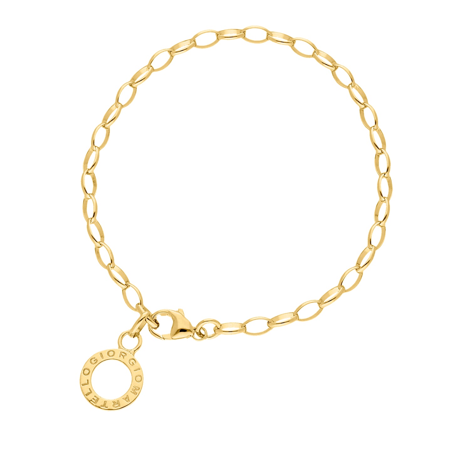 Charms Armband 16 cm 925/- Sterling Silber gelb vergoldet