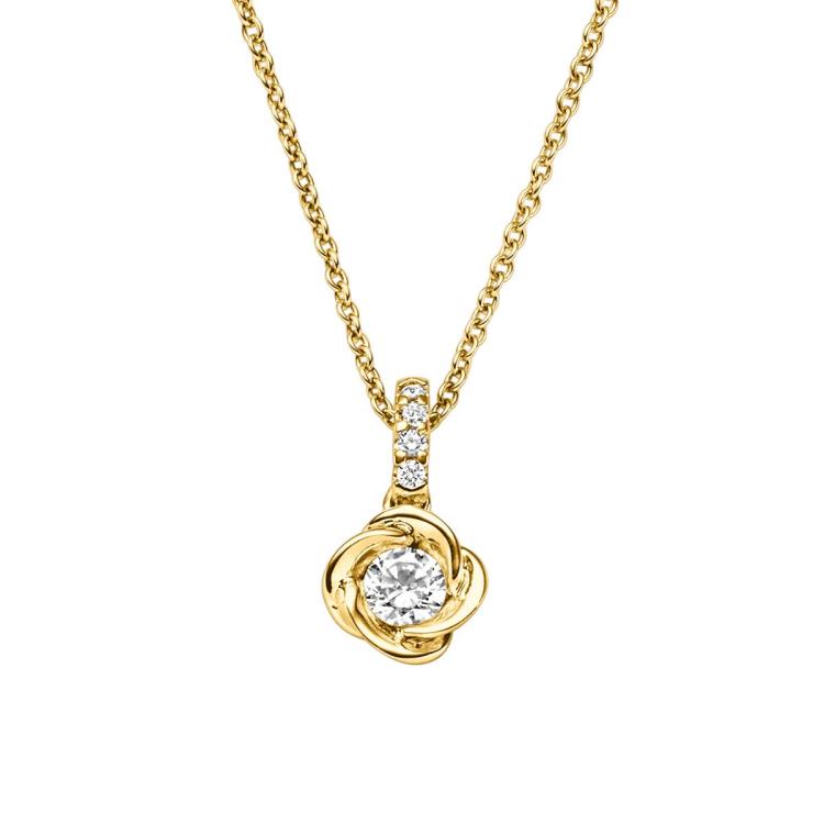 Anhänger mit Kette mit 5 Zirkonia