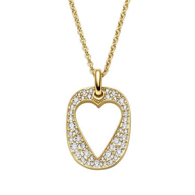 Anhänger mit Kette mit 45 Zirkonia