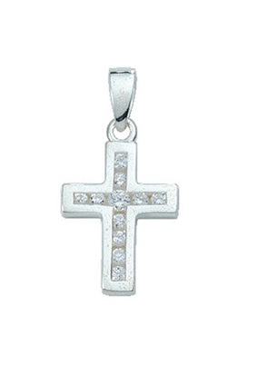 Kreuzanhänger aus Silber mit Zirkonia