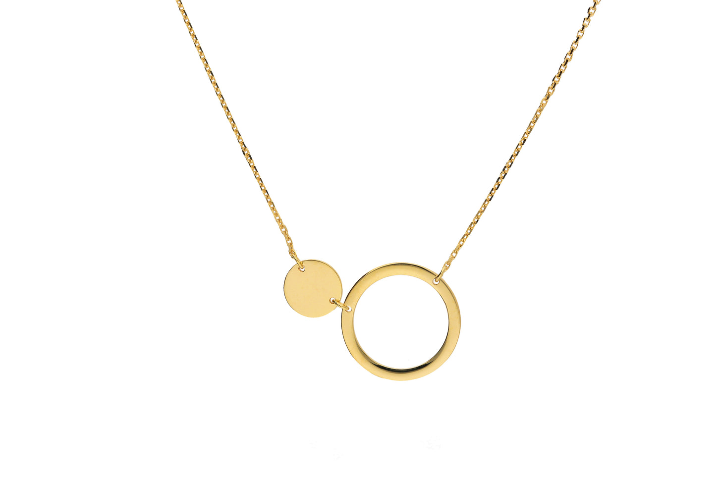 Anker diamantiert Kette mit Zwischenteil aus Gold