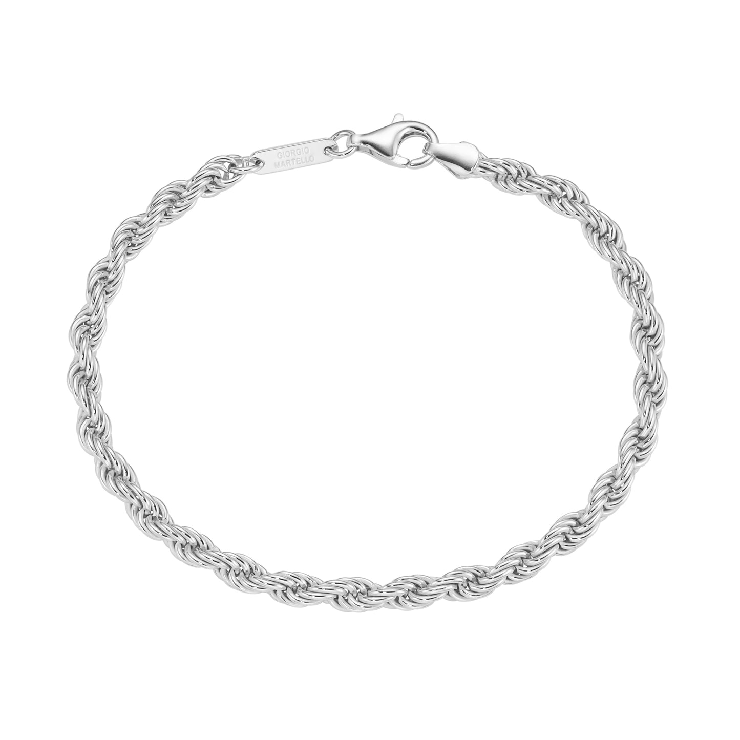 Armband 21 cm Kordelkette 925/- Sterling Silber