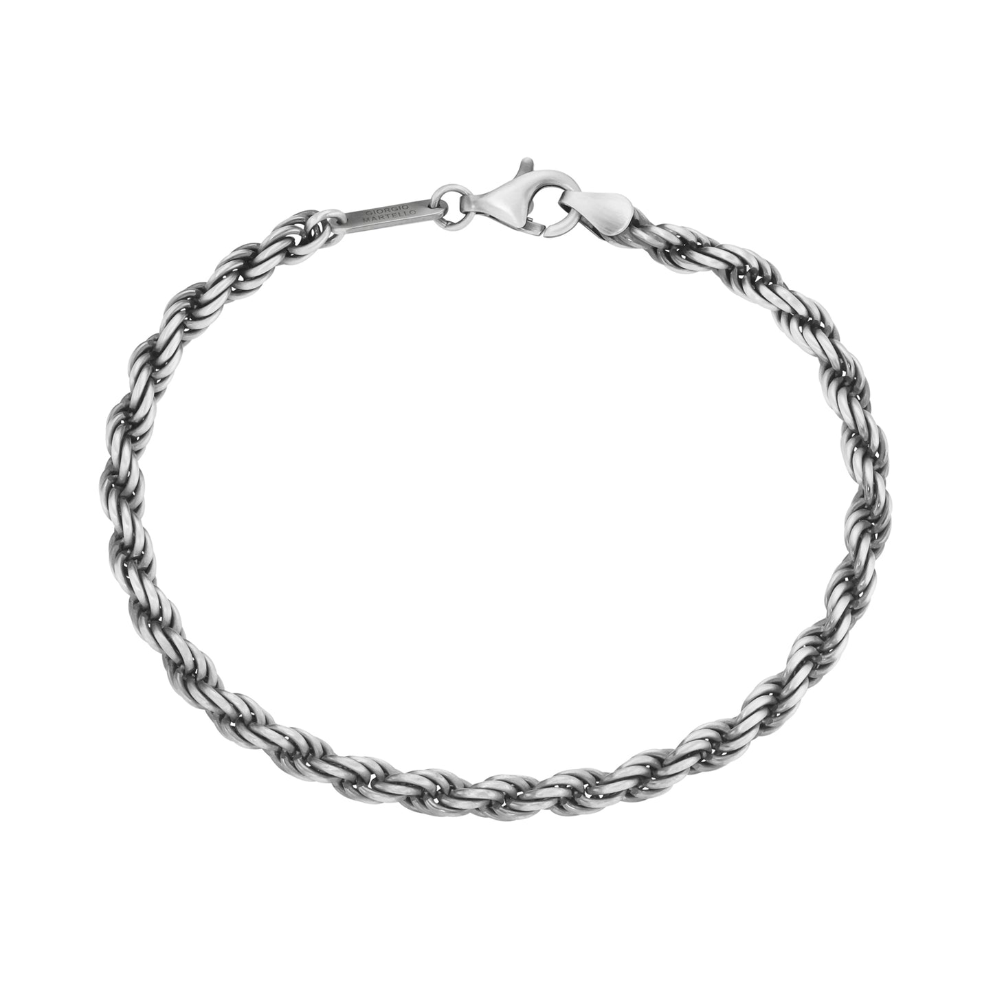 Armband 21 cm Kordelkette matt 925/- Sterling Silber