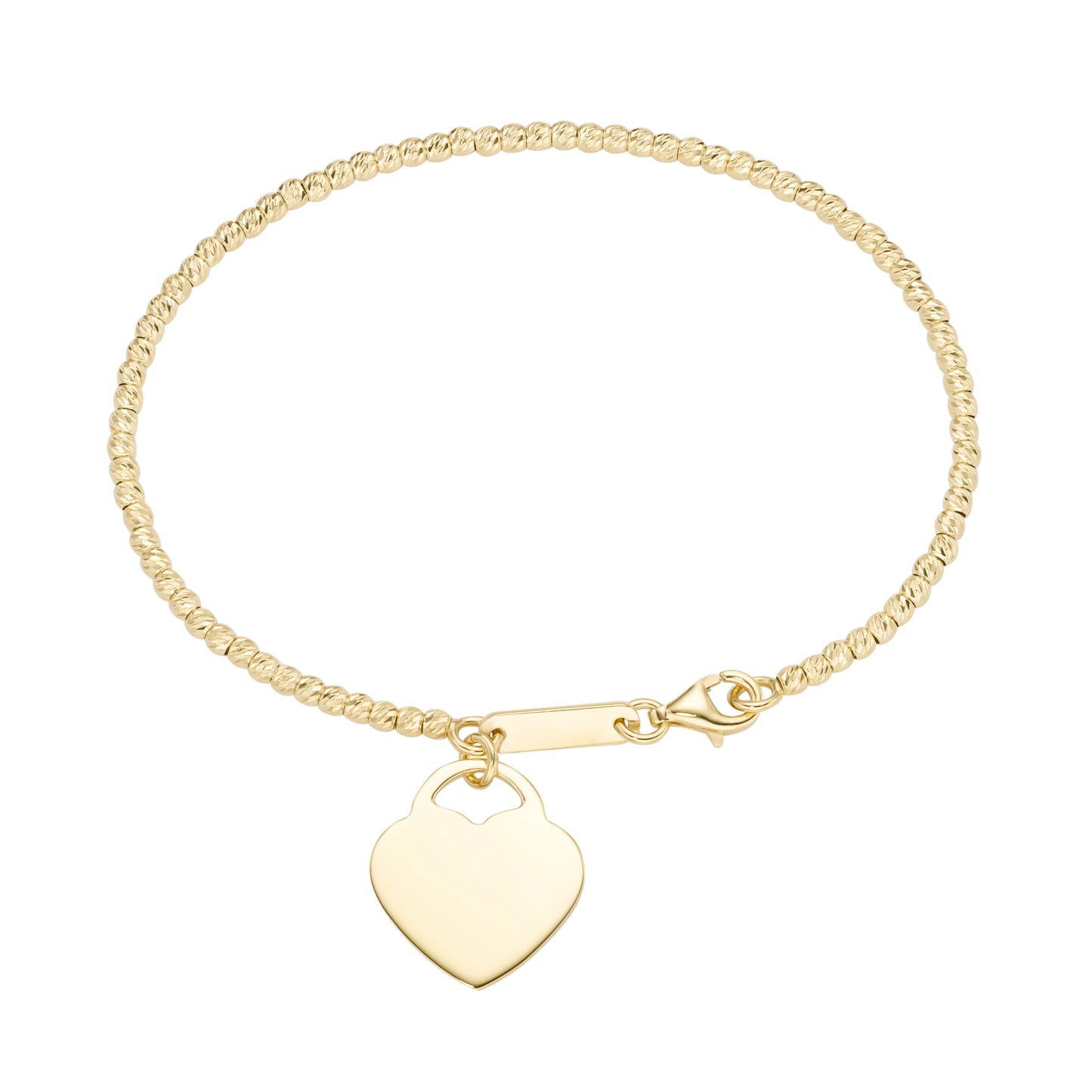 Armband 19 cm Herz Anhänger 925/- Sterling Silber gelb vergoldet