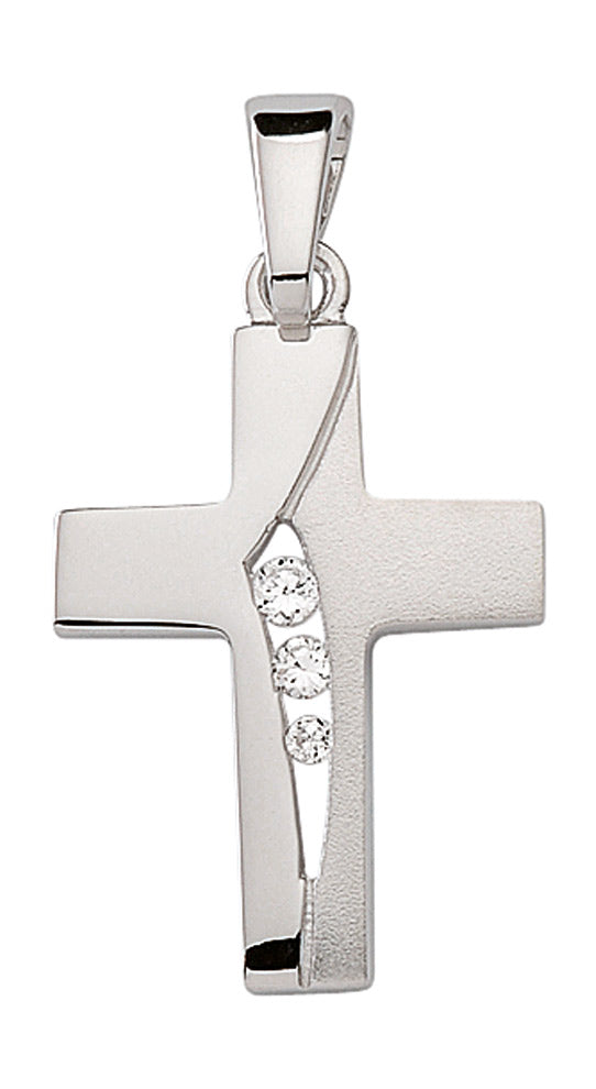 Kreuzanhänger aus Silber mit Zirkonia
