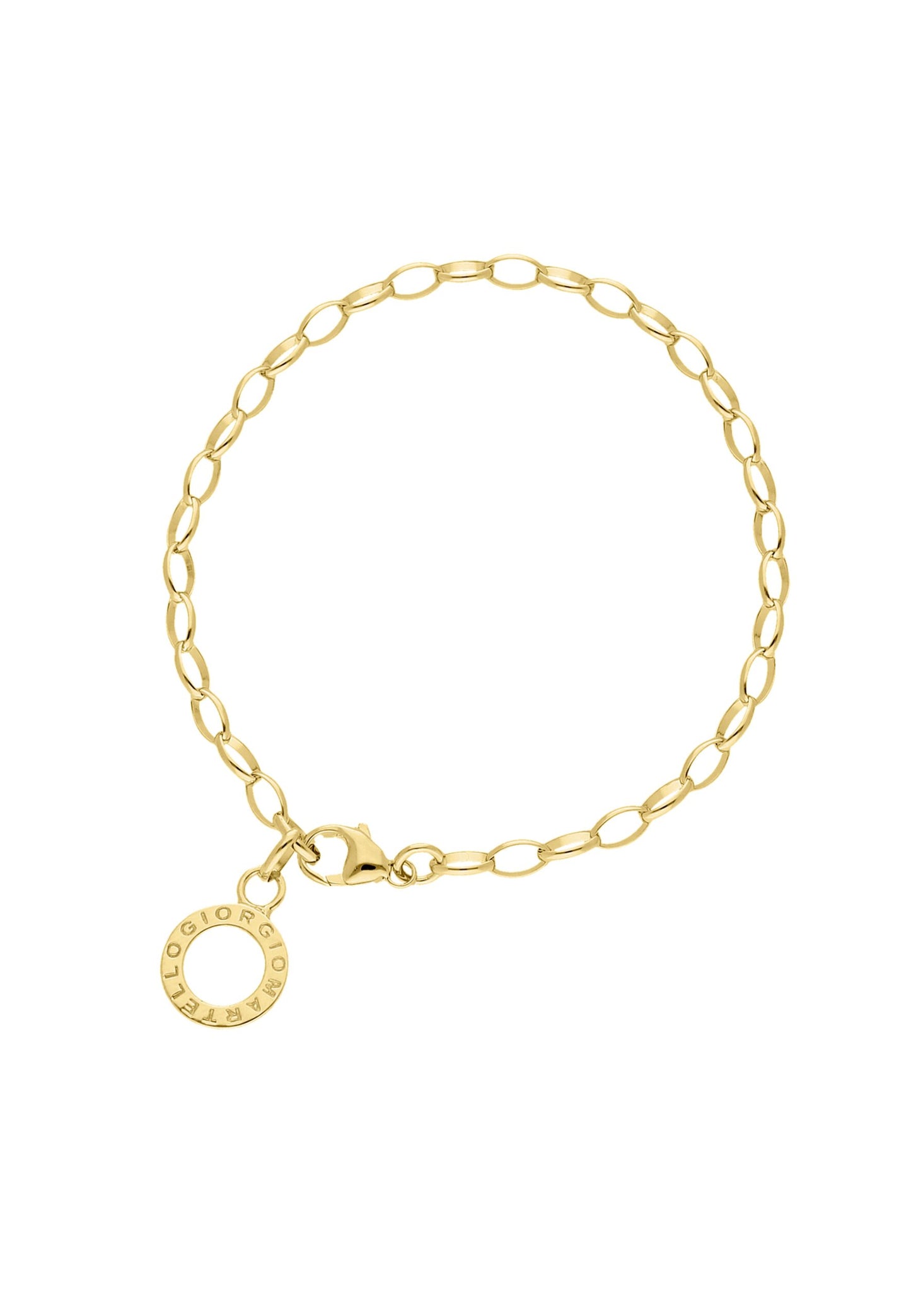 Charms Armband 19 cm 925/- Sterling Silber gelb vergoldet