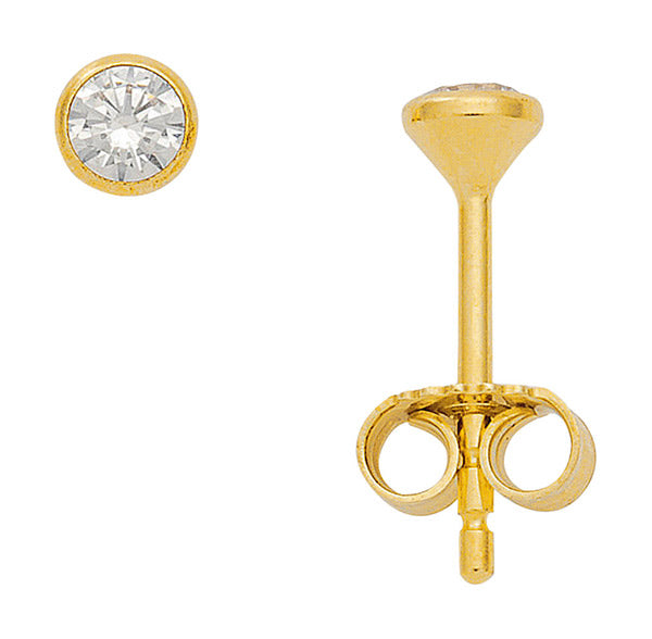 Zarge Ohrstecker aus Gold mit Zirkonia