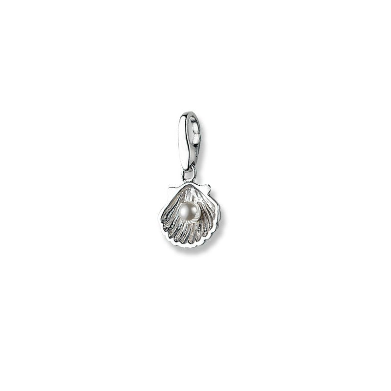 Charm Jakobsmuschel Glasperle 925/- Sterling Silber