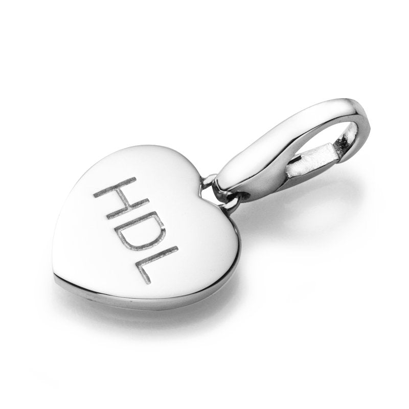 Charm Herz mit Schriftzug „HDL“ 925/- Sterling Silber