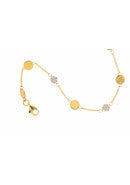 Rundanker Armband aus Gold mit Zwischenteilen und Zirkonia