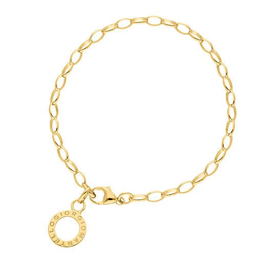 Charms Armband 16 cm 925/- Sterling Silber gelb vergoldet