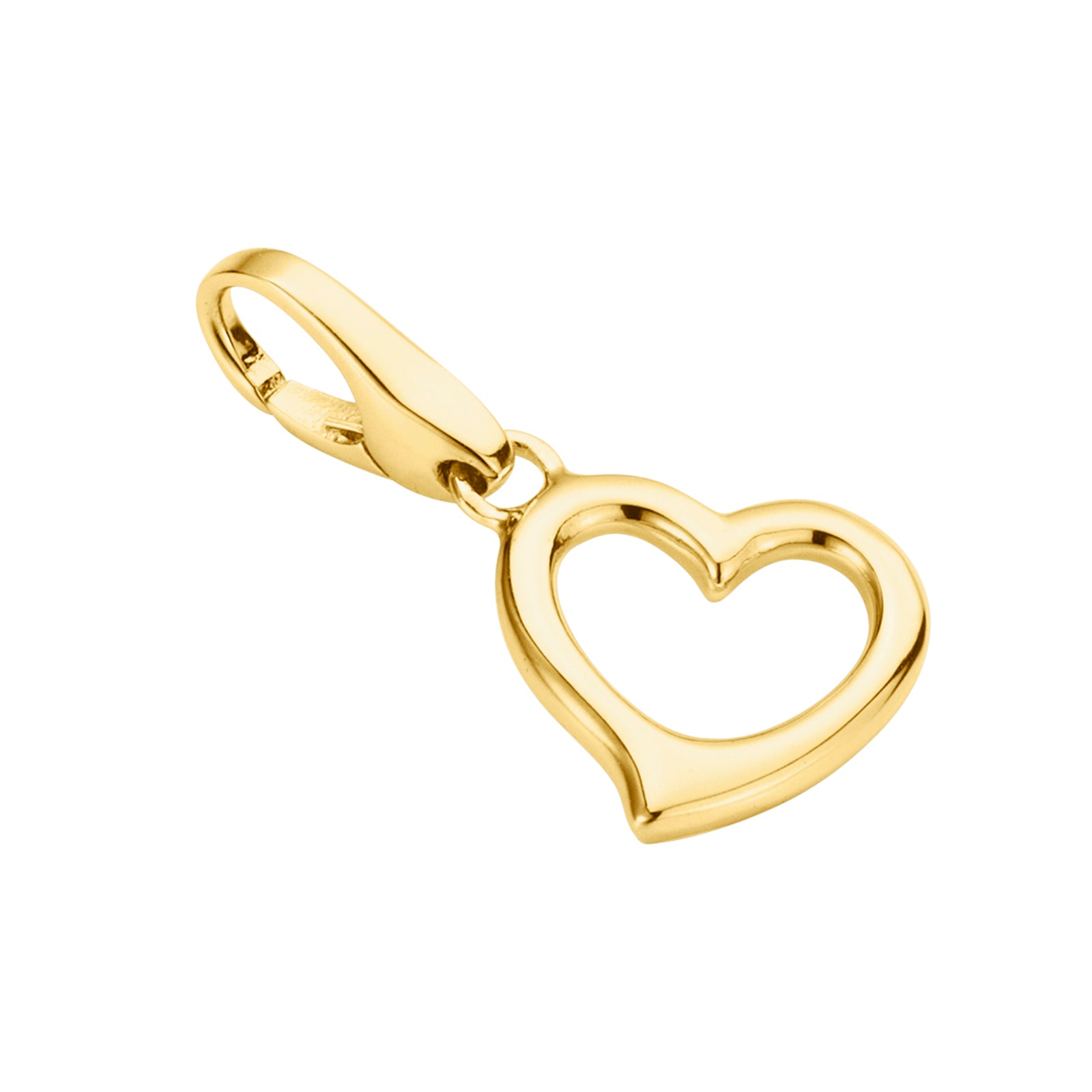 Charm Floating Heart 925/- Sterling Silber gelb vergoldet