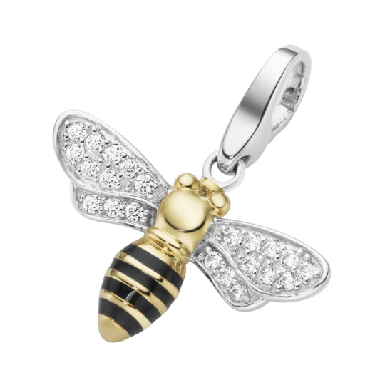 Charm Biene Zirkonia 925/- Sterling Silber