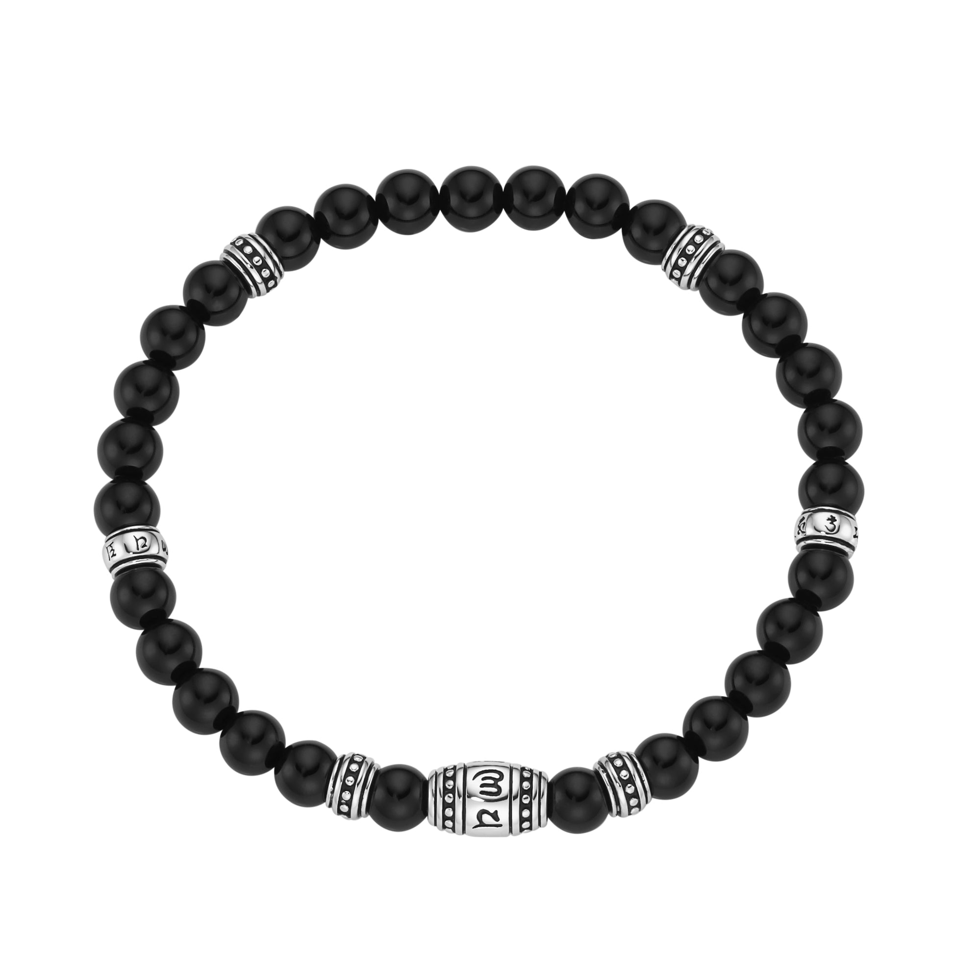 Armband flexibel Kugeln Achat 925/- Sterling Silber