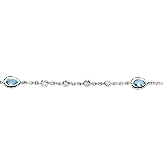 Armband mit 3 Blautopase & 8 Zirkonia