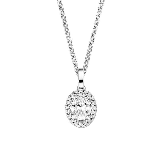 Anhänger mit Kette mit 21 Zirkonia
