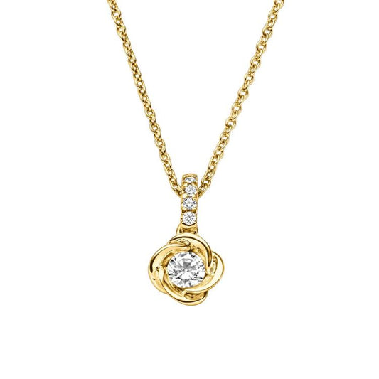 Anhänger mit Kette mit 5 Zirkonia