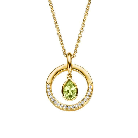 Anhänger mit Kette mit 1 Peridot & 19 Zirkonia