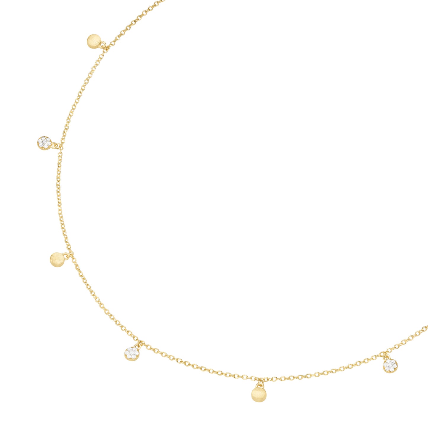 Collier 45 cm Behänge Zirkonia 925/- Sterling Silber gelb vergoldet