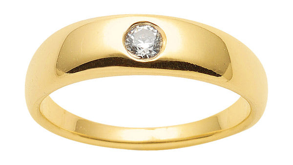 Taufring Kettenanhänger aus Gold mit Zirkonia