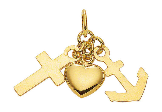 Glaube-Liebe-Hoffnung Kettenanhänger aus Gold