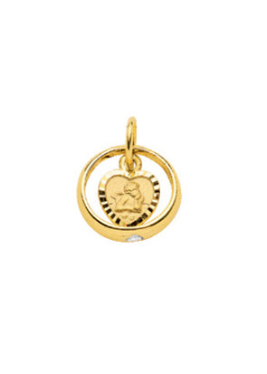 Taufring Kettenanhänger aus Gold mit Zirkonia