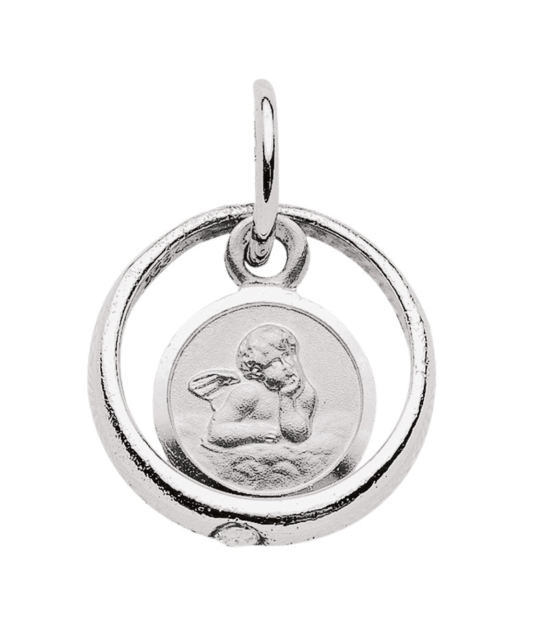 Taufring Kettenanhänger aus Silber mit Zirkonia