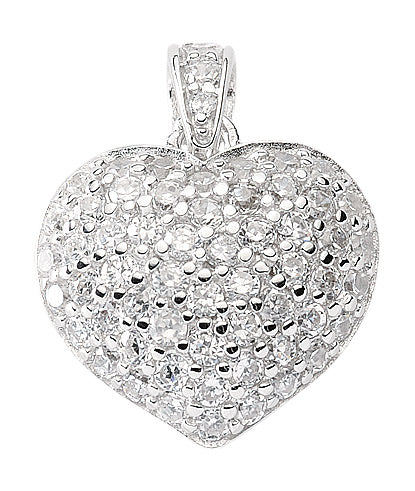 Herz Kettenanhänger aus Silber mit Zirkonia