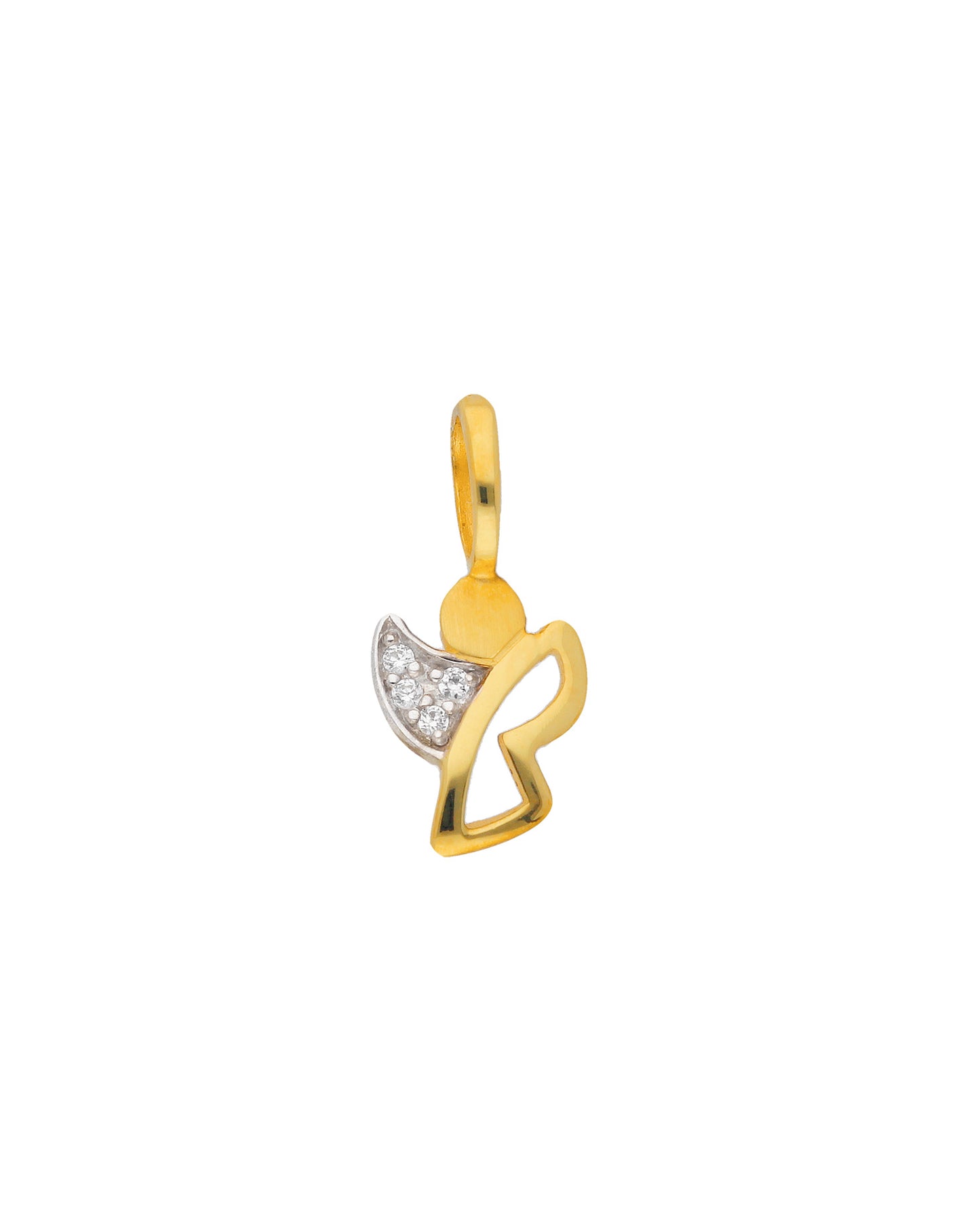 Engel Anhänger aus Gold 333/rh mit Zirkonia