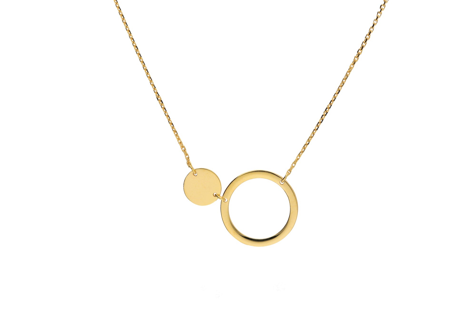 Anker diamantiert Kette mit Zwischenteil aus Gold