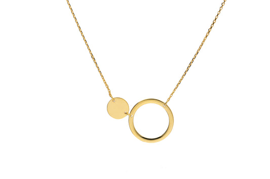 Anker diamantiert Kette mit Zwischenteil aus Gold