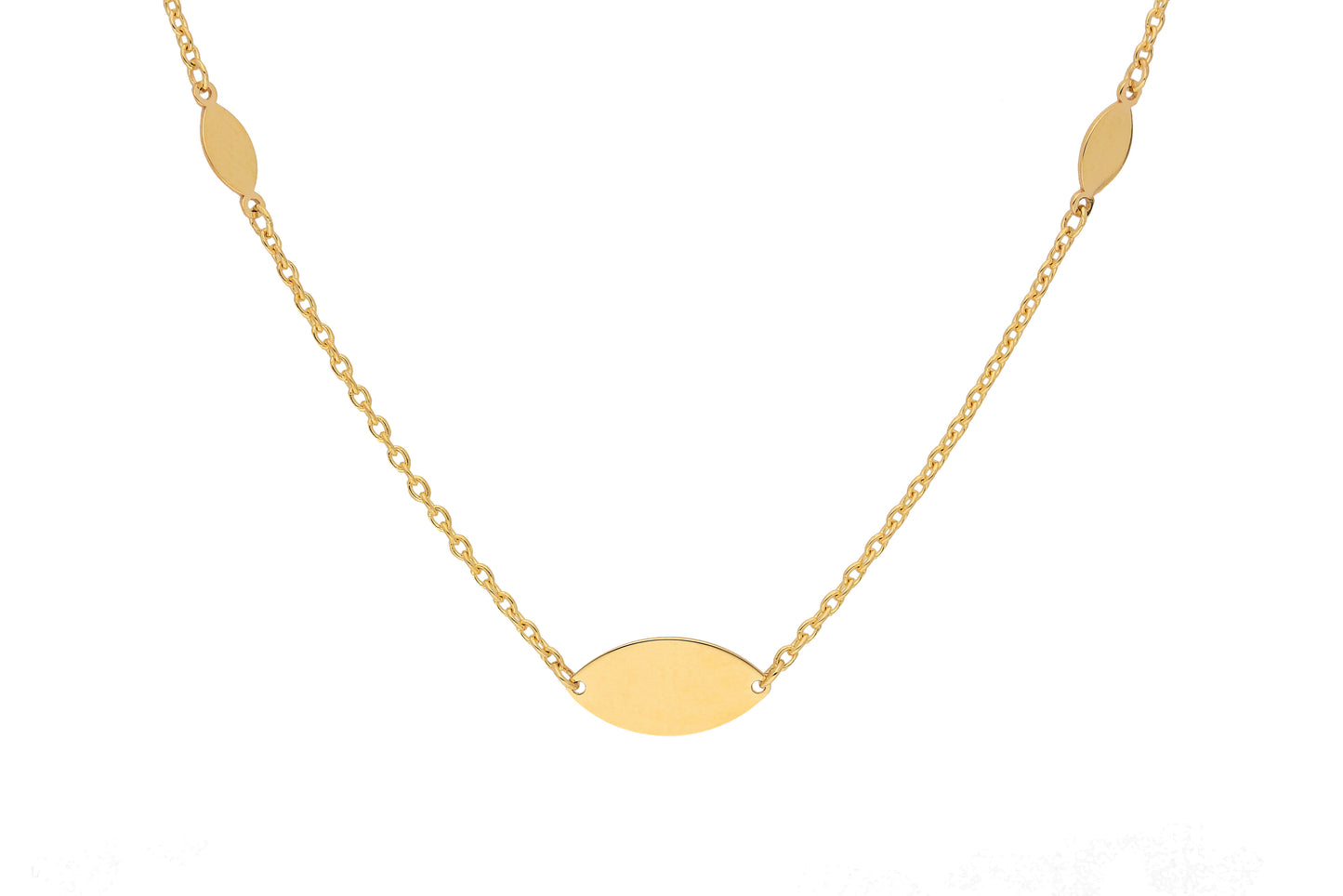 Rundanker Kette mit Zwischenteilen aus Gold