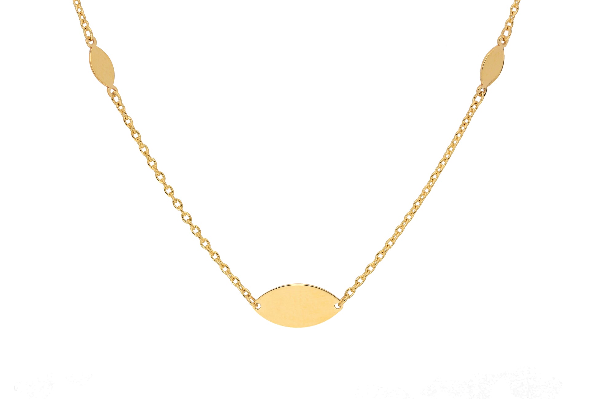 Rundanker Kette mit Zwischenteilen aus Gold