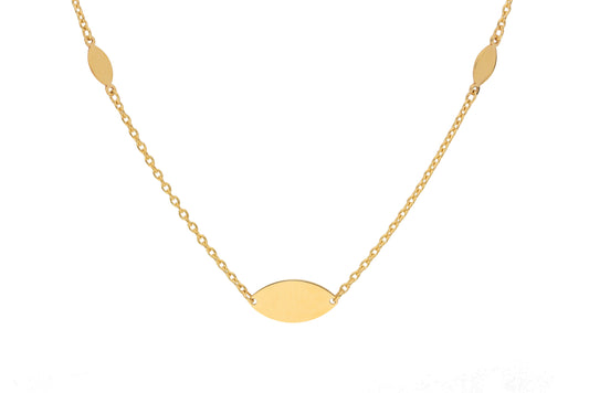 Rundanker Kette mit Zwischenteilen aus Gold
