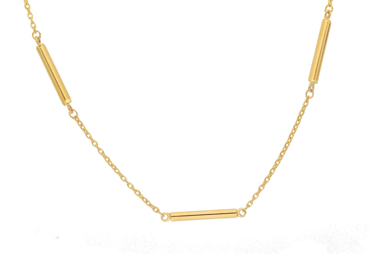Rundanker Kette mit Zwischenteilen aus Gold