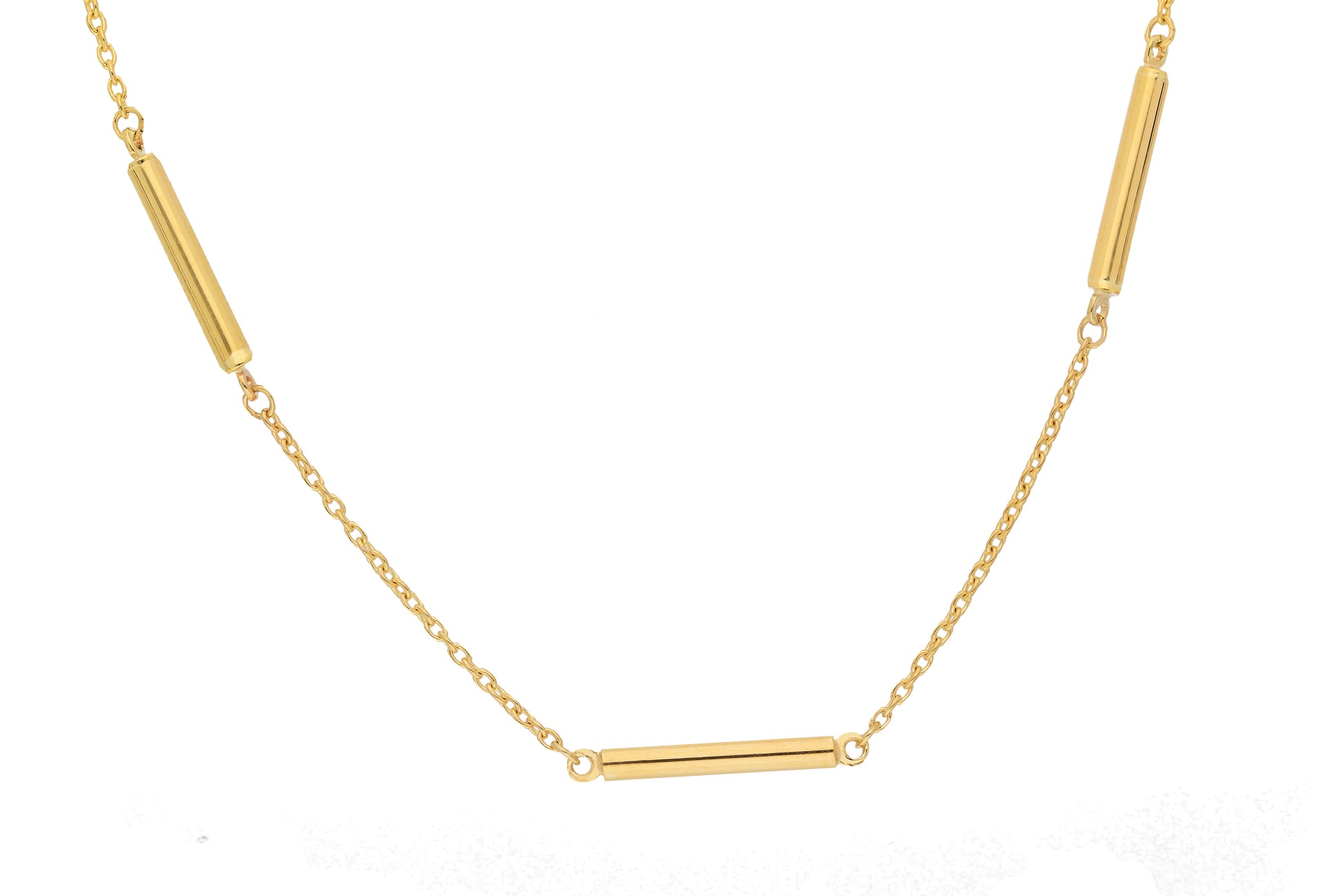 Rundanker Kette mit Zwischenteilen aus Gold