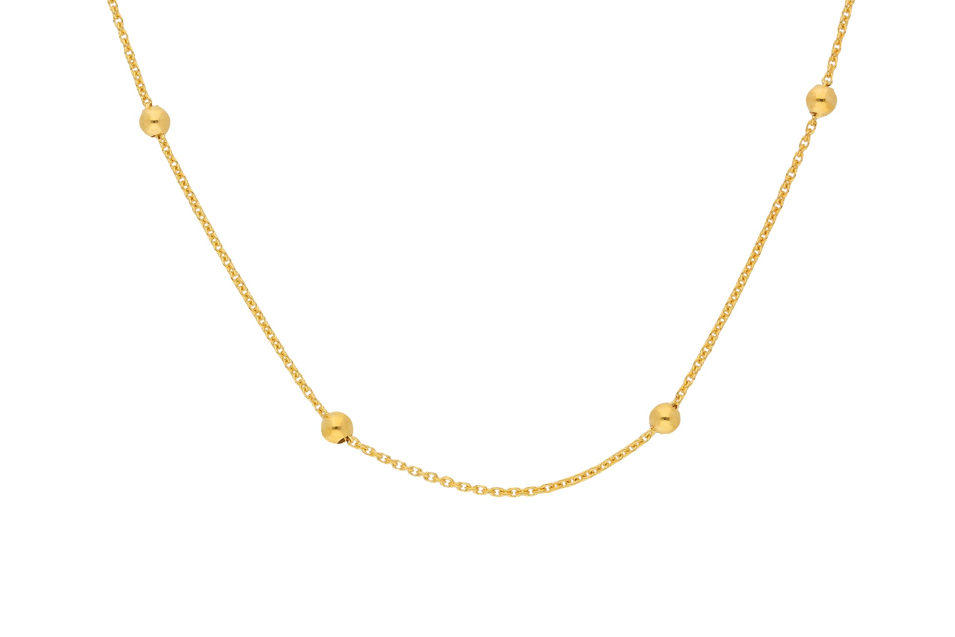 Rundanker Kette mit Kugeln aus Gold