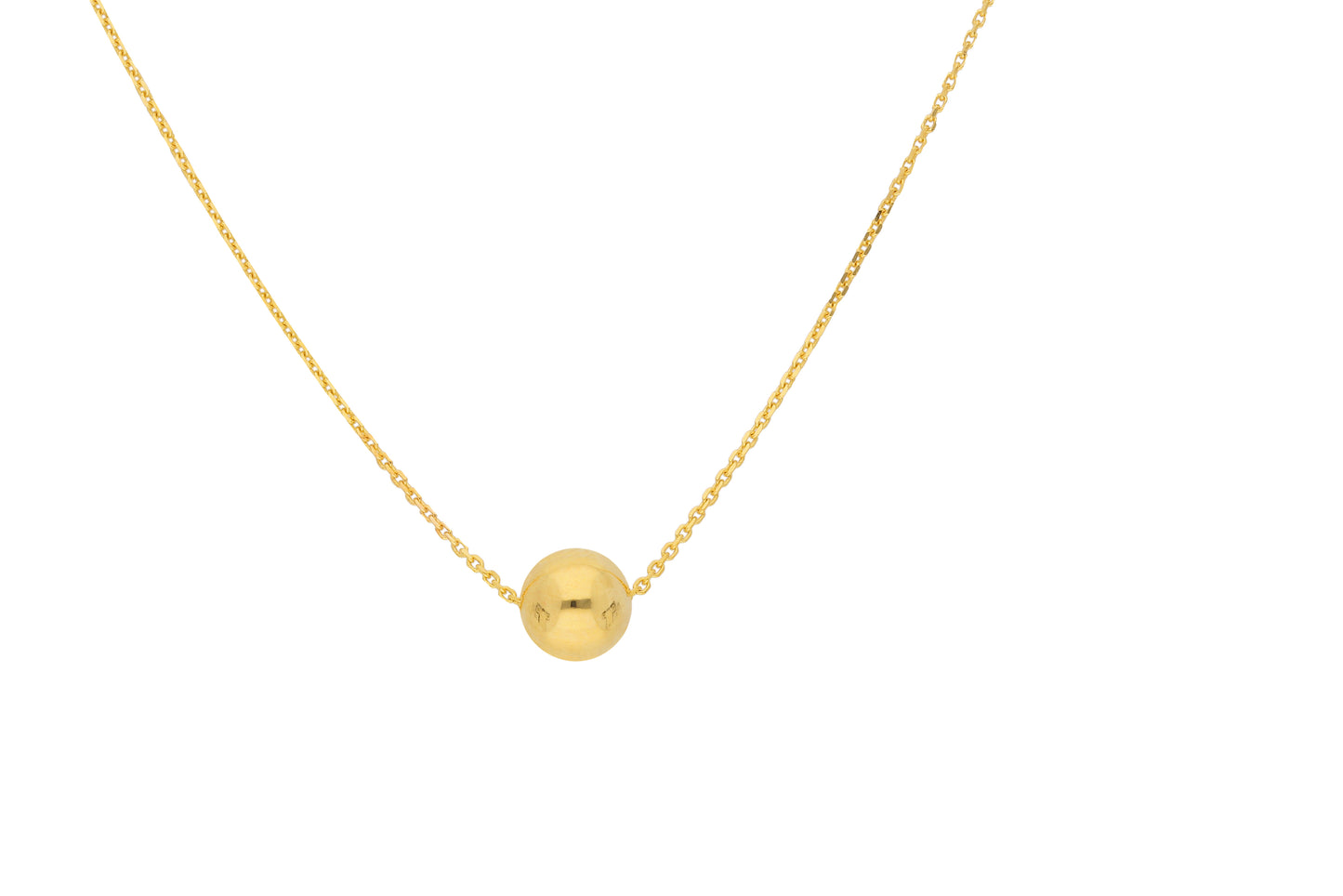 Rundanker Kette mit Kugelanhänger aus Gold