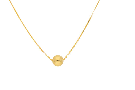 Rundanker Kette mit Kugelanhänger aus Gold