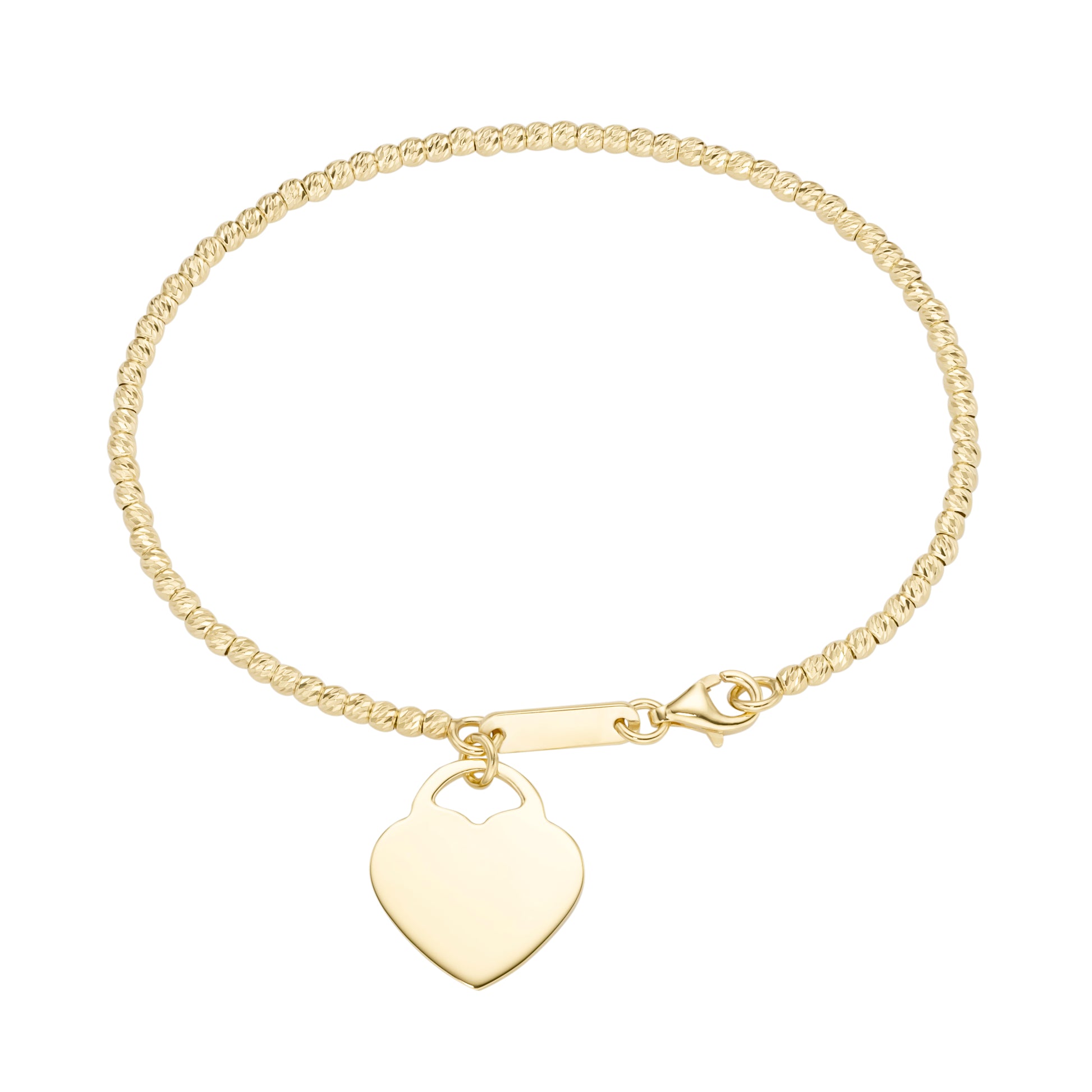 Armband 19 cm Herz Anhänger 925/- Sterling Silber gelb vergoldet