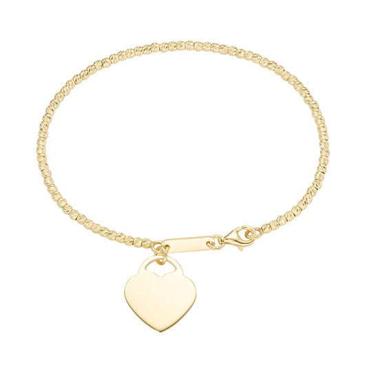 Armband 19 cm Herz Anhänger 925/- Sterling Silber gelb vergoldet