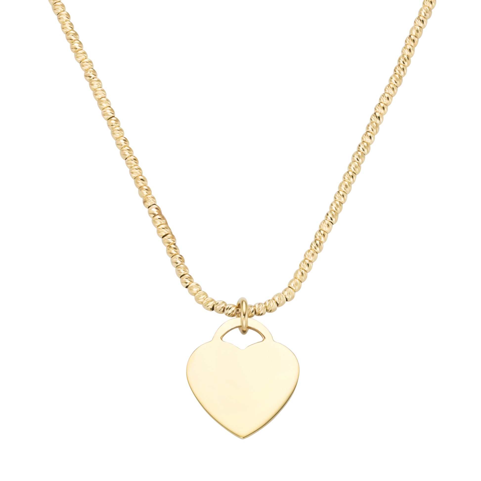 Collier 45 cm Anhänger Herz 925/- Sterling Silber gelb vergoldet