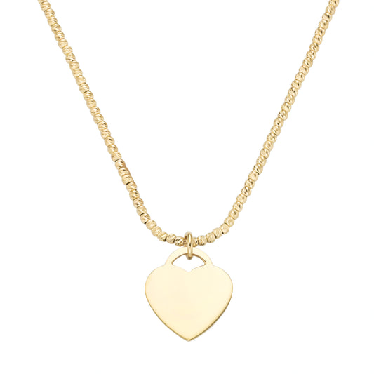 Collier 45 cm Anhänger Herz 925/- Sterling Silber gelb vergoldet