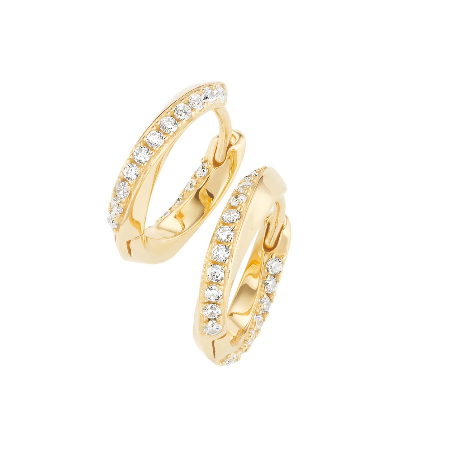 Klappcreole Zirkonia weiß 925/- Sterling Silber gelb vergoldet