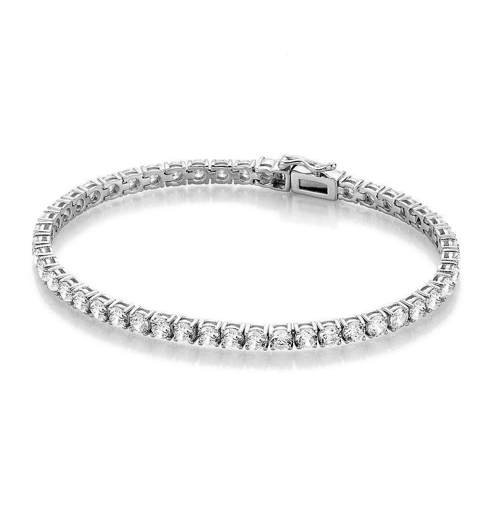 Tennisarmband 18,5 cm Zirkonia 925/- Sterling Silber