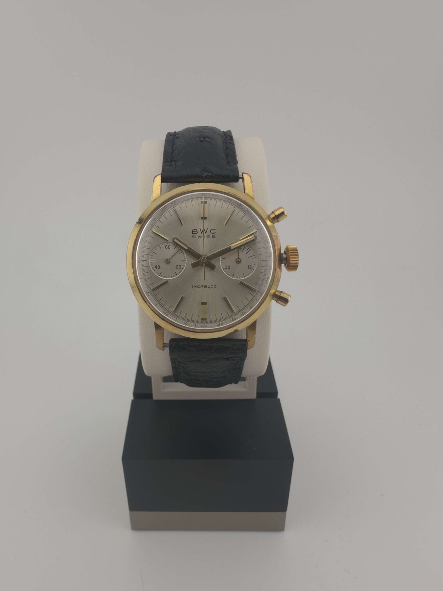 BWC Chronograph Incabloc Handaufzug vergoldet