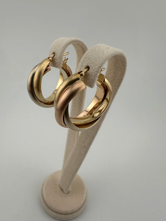 Creolen Tri-Colore 585/- Gelbgold