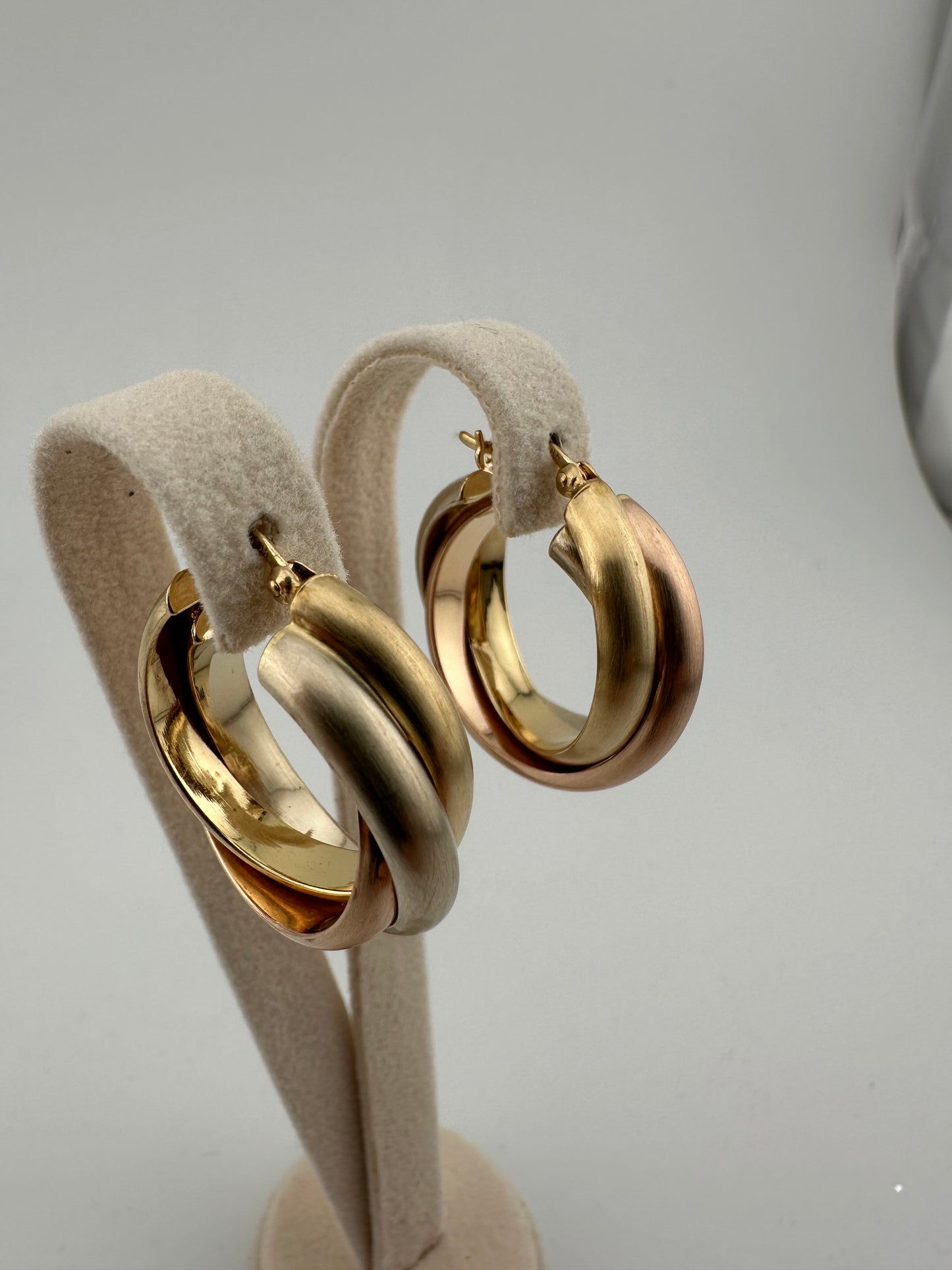 Creolen Tri-Colore 585/- Gelbgold