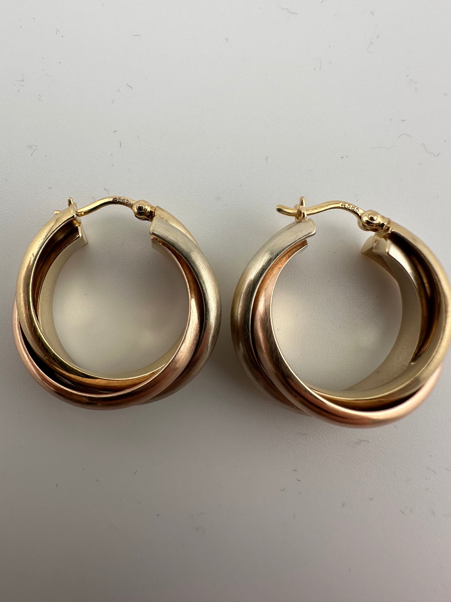 Creolen Tri-Colore 585/- Gelbgold