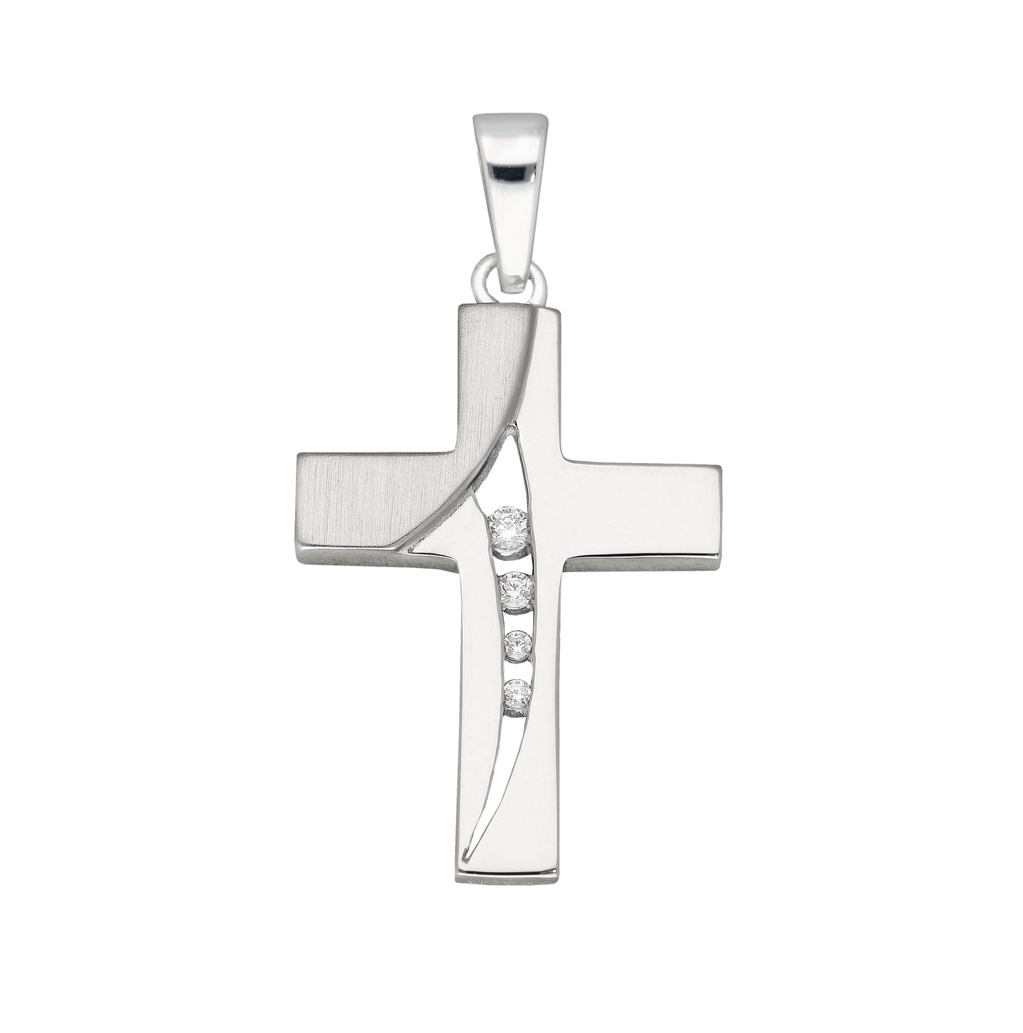 Kreuzanhänger aus Silber mit Zirkonia